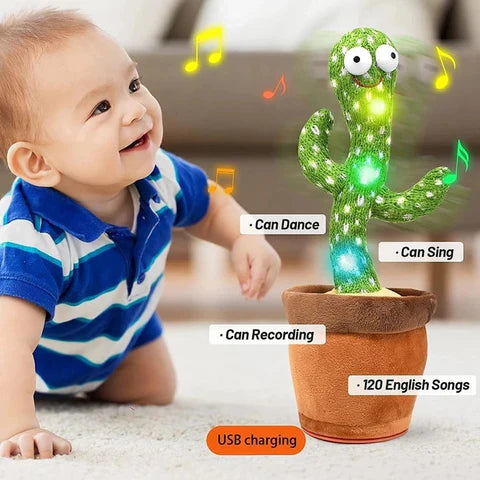 Dancing Cactus For Kids Toy – Talking, Singing, Repeating Plush, USB Rechargeable, Interactive Baby & Toddler Toy, Fun Gift