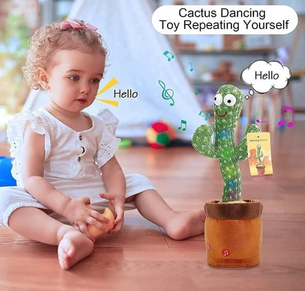 Dancing Cactus For Kids Toy – Talking, Singing, Repeating Plush, USB Rechargeable, Interactive Baby & Toddler Toy, Fun Gift