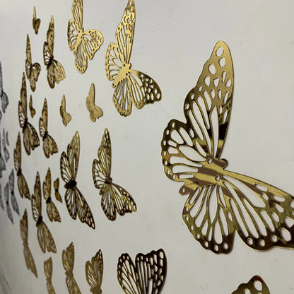 Acrylic Mirror Butterflies Set for Wall Decor