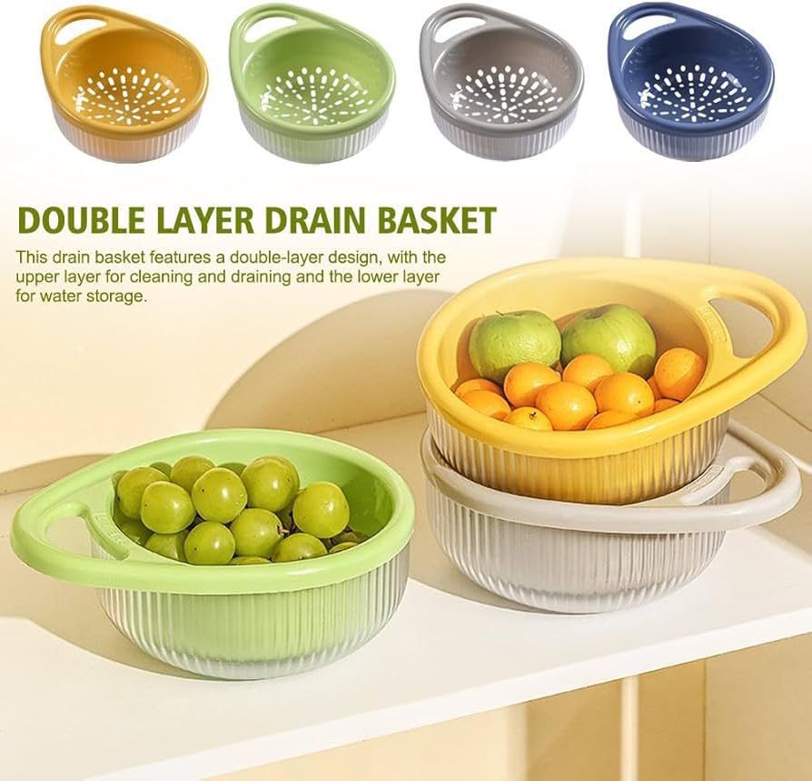 Happy Drainage 2 Layer Basket with Handle